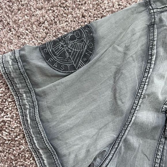 Affliction Black Premium Eagle Wing Button Stretch Shirt Mens Size XL Graphite - Picture 4 of 9